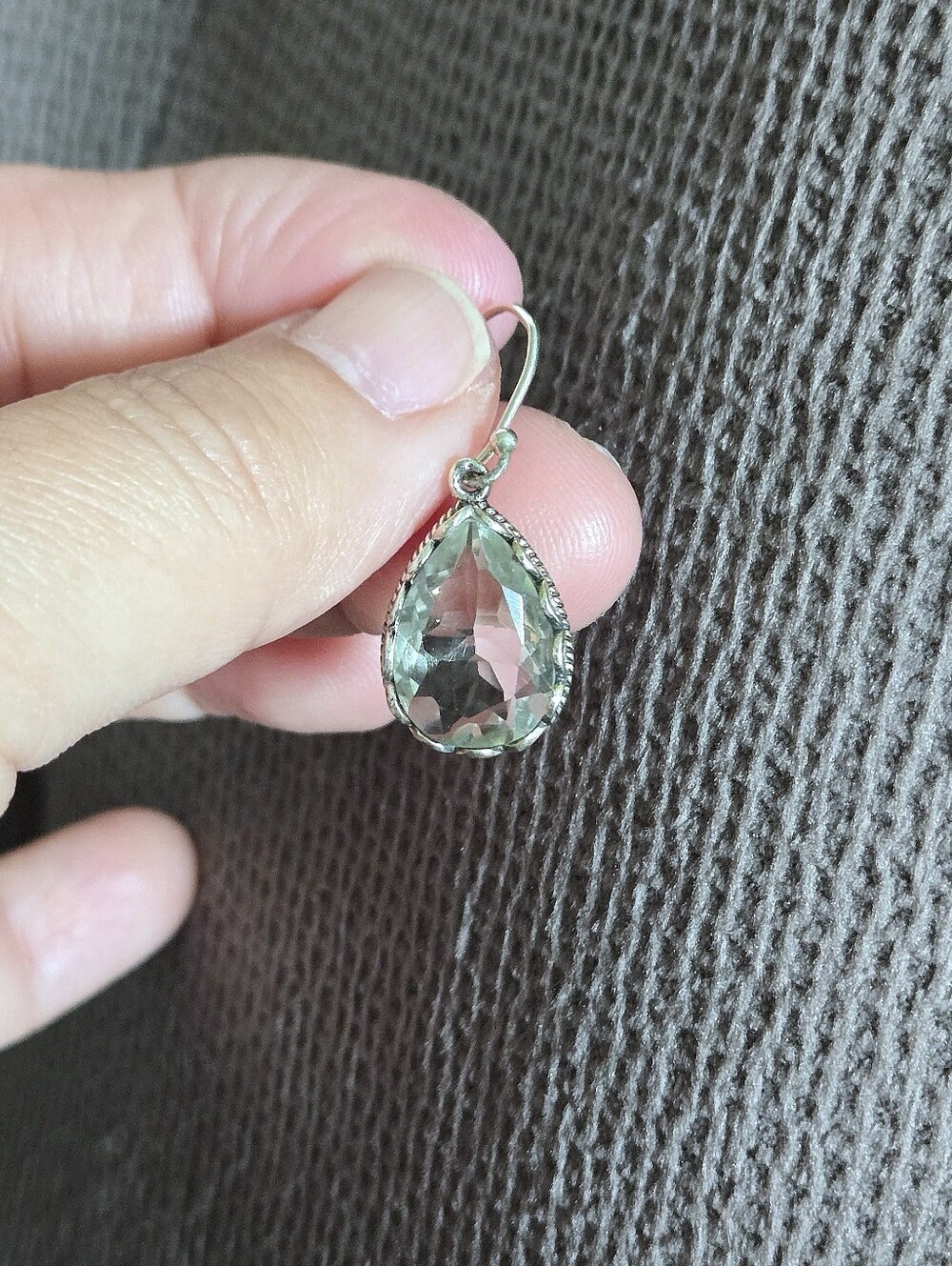 Shivam Green💚 Amethyst Teardrop💧Earrings - Picture 12 of 16
